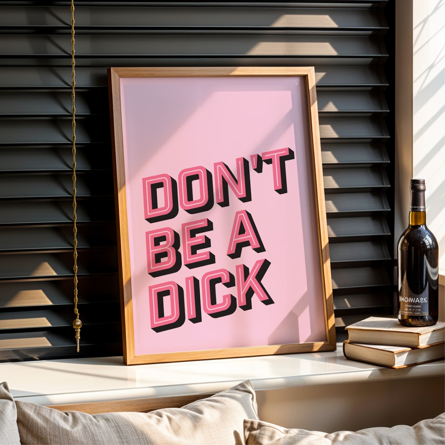 Don't Be A Dick - Wall Art Print - Funny Retro Word Art