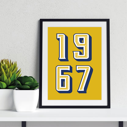 Custom Year Print - Personalised Special Date Retro Wall Art