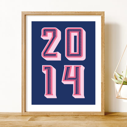 Custom Year Print - Personalised Special Date Retro Wall Art