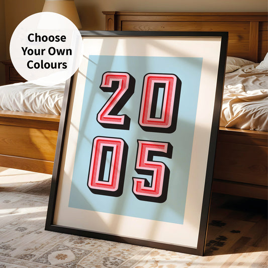 Custom Year Print - Personalised Special Date Retro Wall Art
