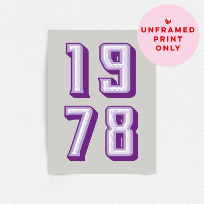 Custom Year Print - Personalised Special Date Retro Wall Art