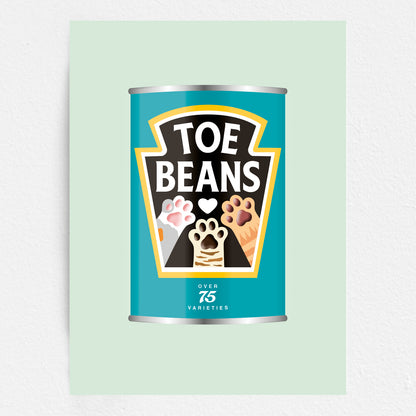 Toe Beans Print - Cat Lover Wall Art Gift - Funny Pet Home Decor