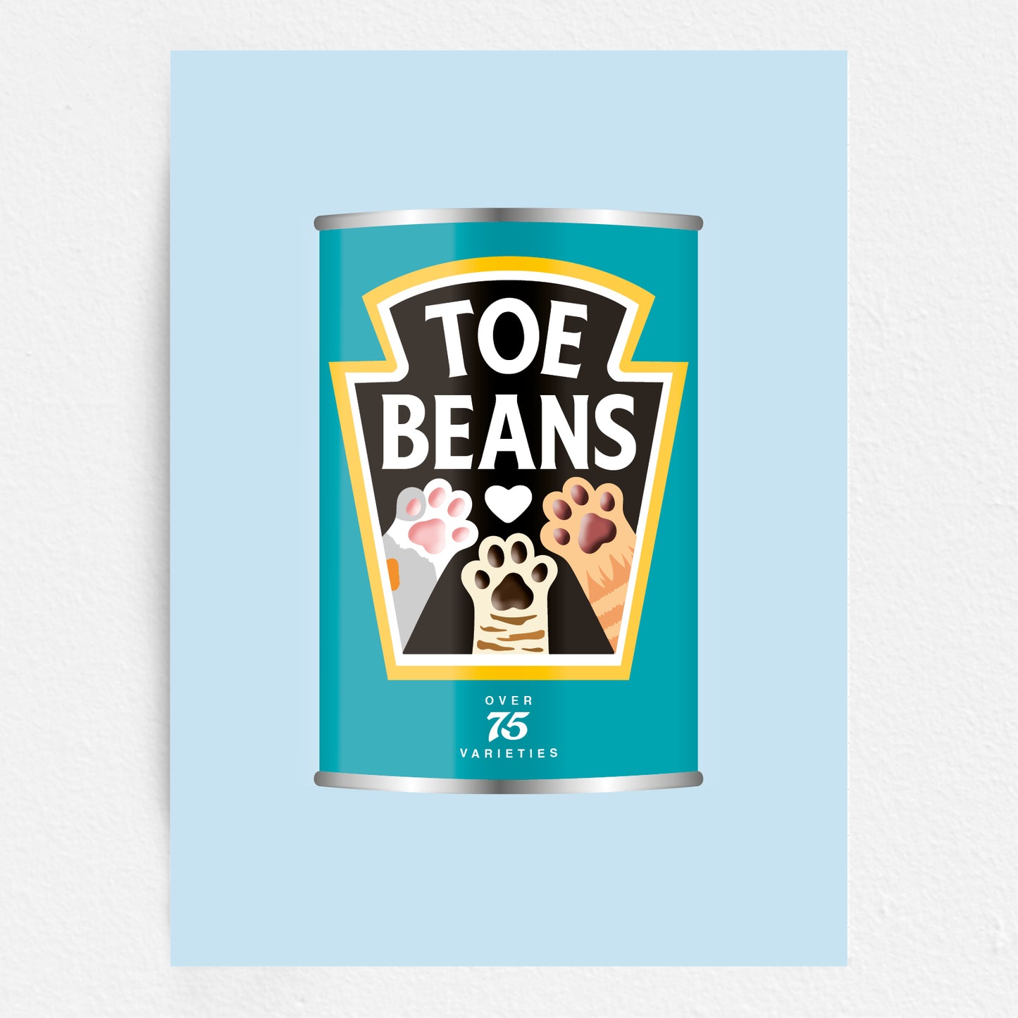 Toe Beans Print - Cat Lover Wall Art Gift - Funny Pet Home Decor