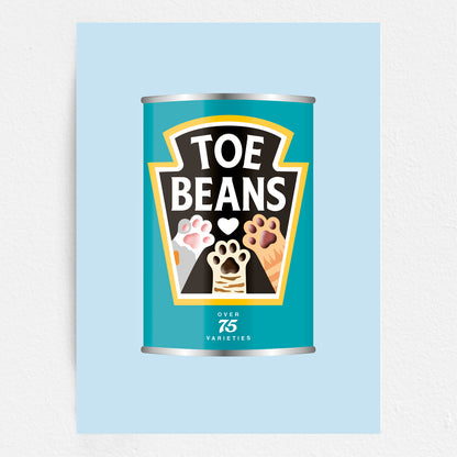 Toe Beans Print - Cat Lover Wall Art Gift - Funny Pet Home Decor