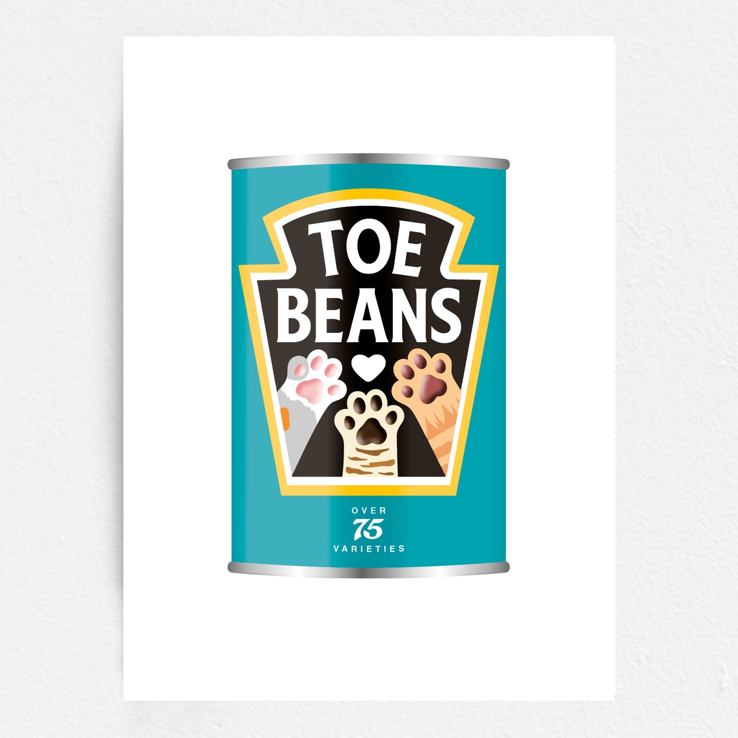 Toe Beans Print - Cat Lover Wall Art Gift - Funny Pet Home Decor