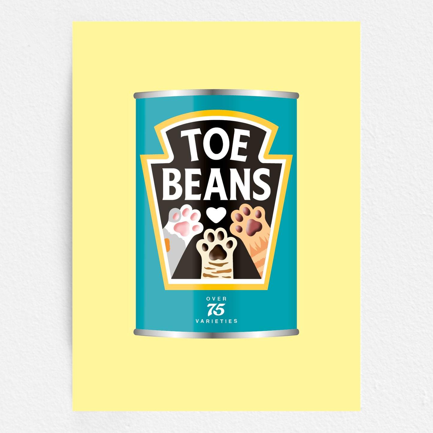 Toe Beans Print - Cat Lover Wall Art Gift - Funny Pet Home Decor