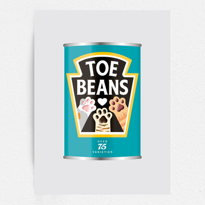 Toe Beans Print - Cat Lover Wall Art Gift - Funny Pet Home Decor