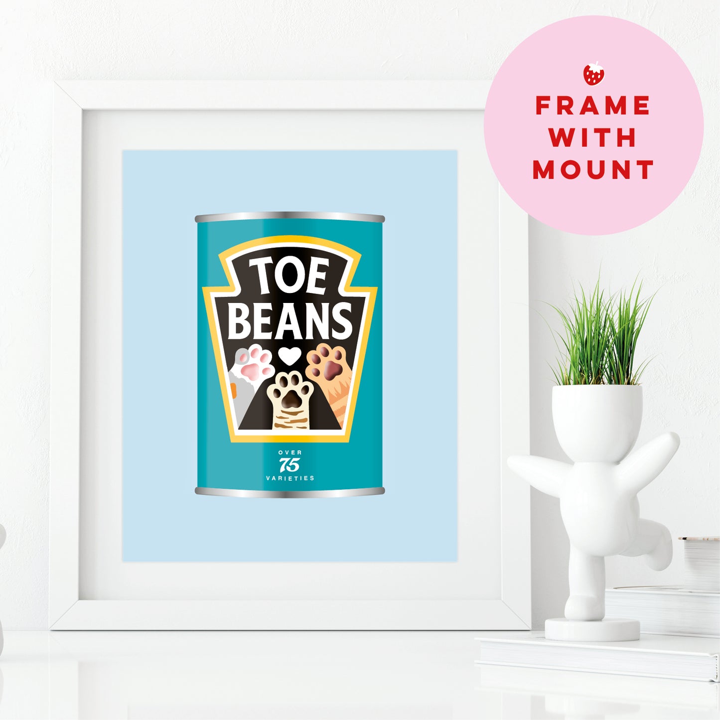 Toe Beans Print - Cat Lover Wall Art Gift - Funny Pet Home Decor
