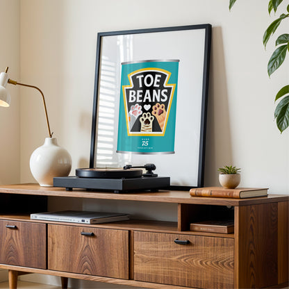 Toe Beans Print - Cat Lover Wall Art Gift - Funny Pet Home Decor