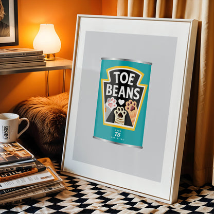 Toe Beans Print - Cat Lover Wall Art Gift - Funny Pet Home Decor