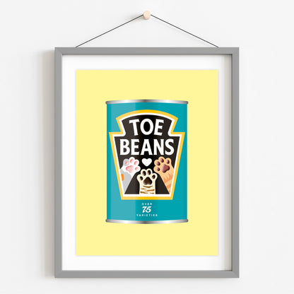 Toe Beans Print - Cat Lover Wall Art Gift - Funny Pet Home Decor