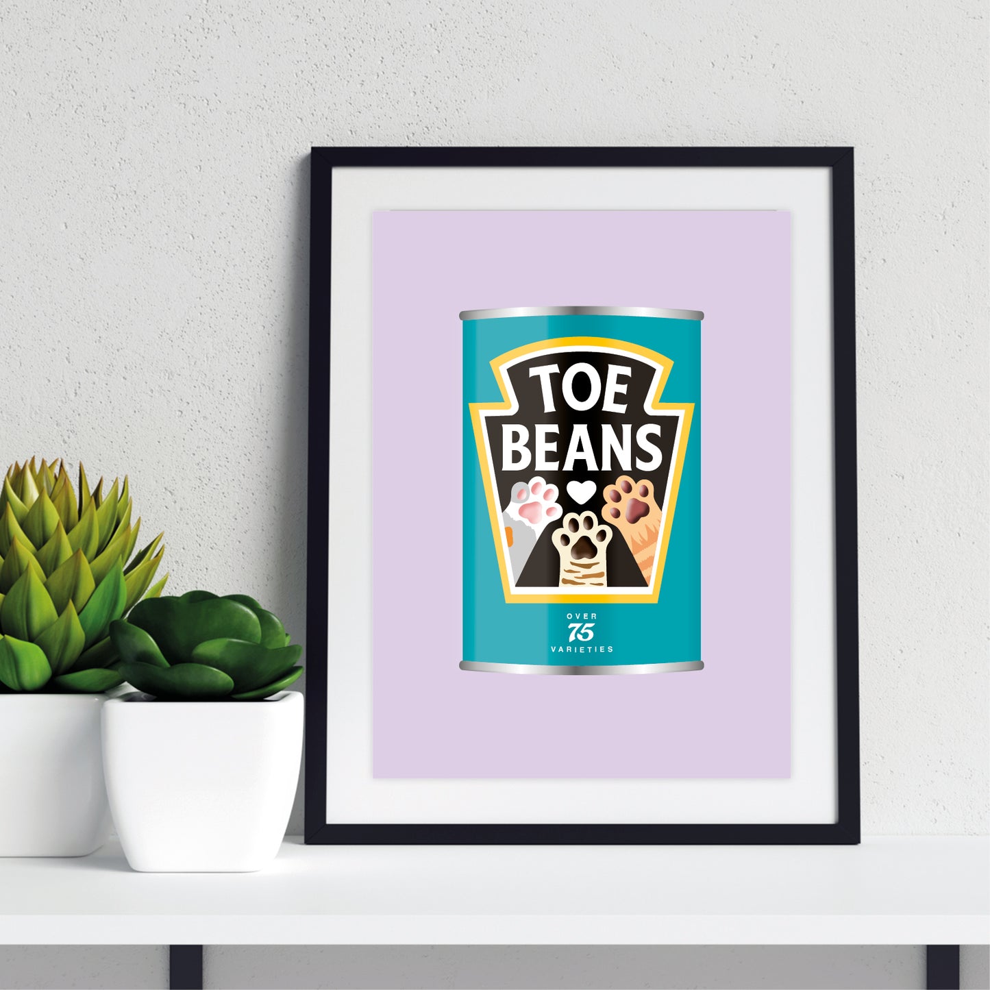 Toe Beans Print - Cat Lover Wall Art Gift - Funny Pet Home Decor