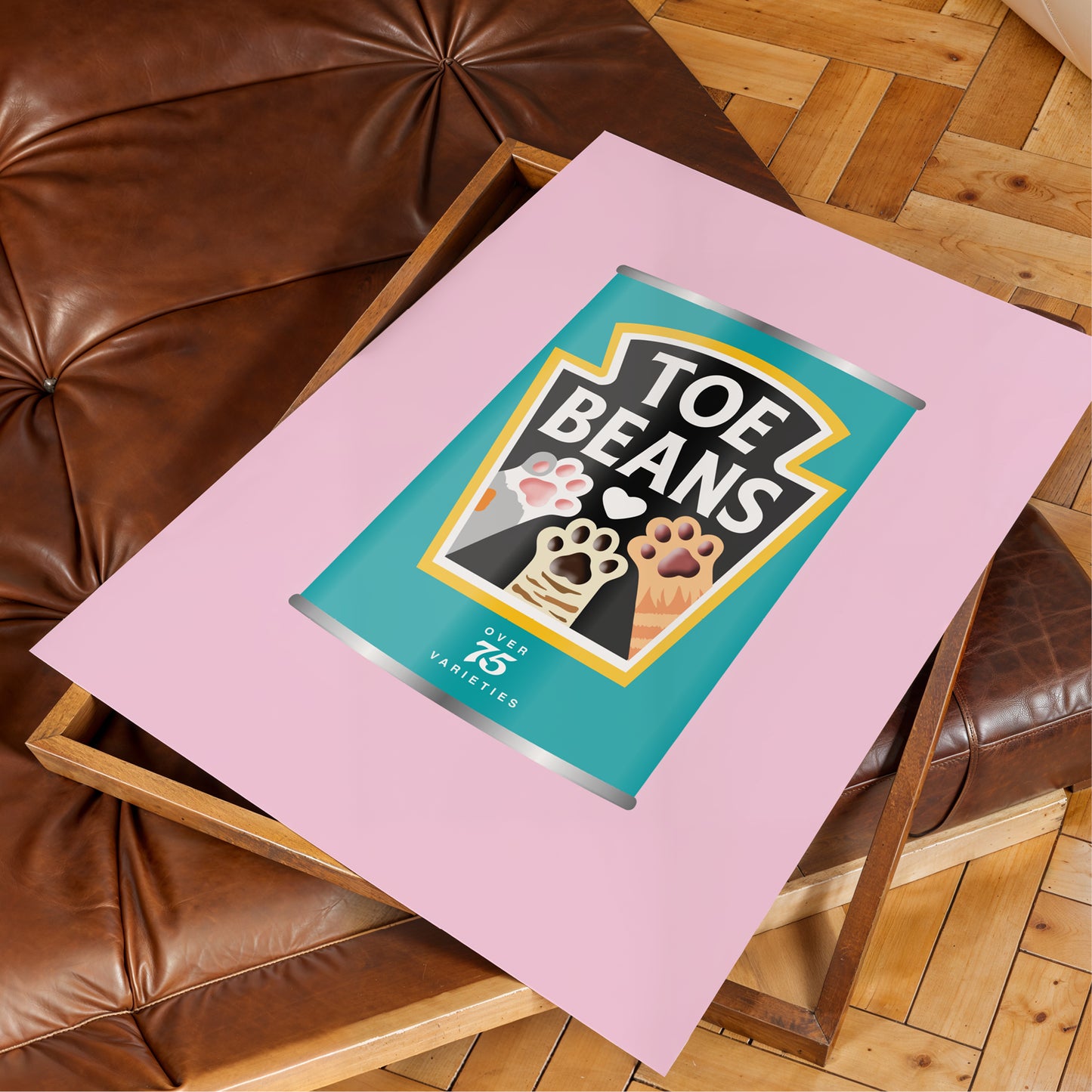 Toe Beans Print - Cat Lover Wall Art Gift - Funny Pet Home Decor