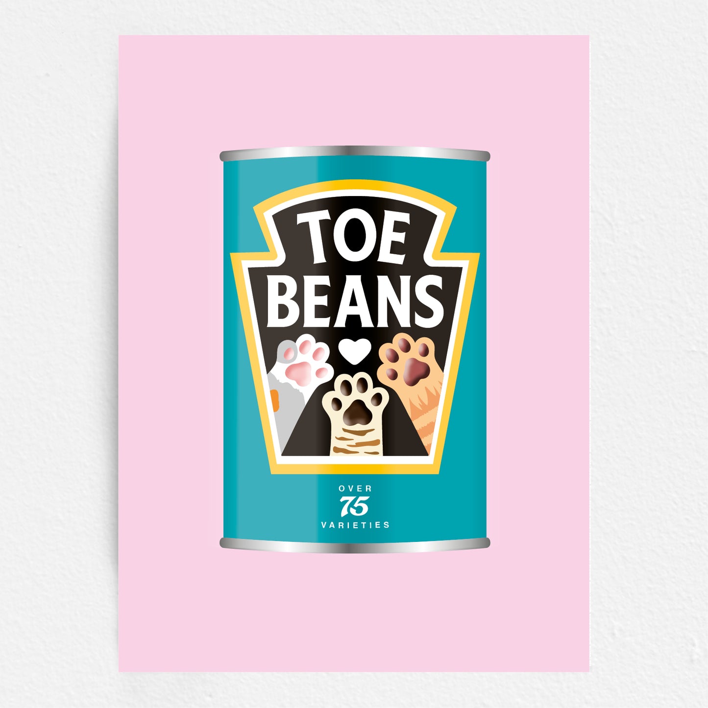Toe Beans Print - Cat Lover Wall Art Gift - Funny Pet Home Decor