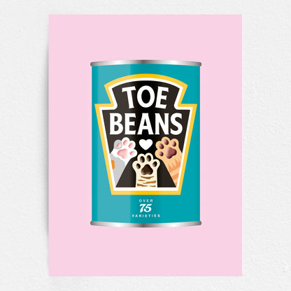 Toe Beans Print - Cat Lover Wall Art Gift - Funny Pet Home Decor