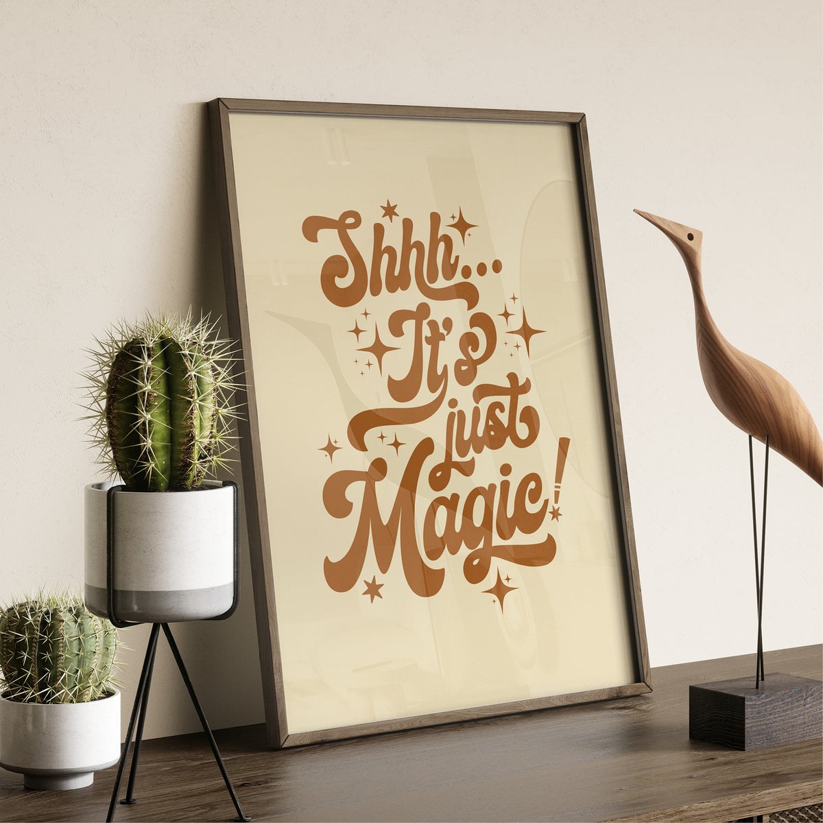 Shhh... It's Just Magic  - Bob Mortimer Quote Print Kitchen Art