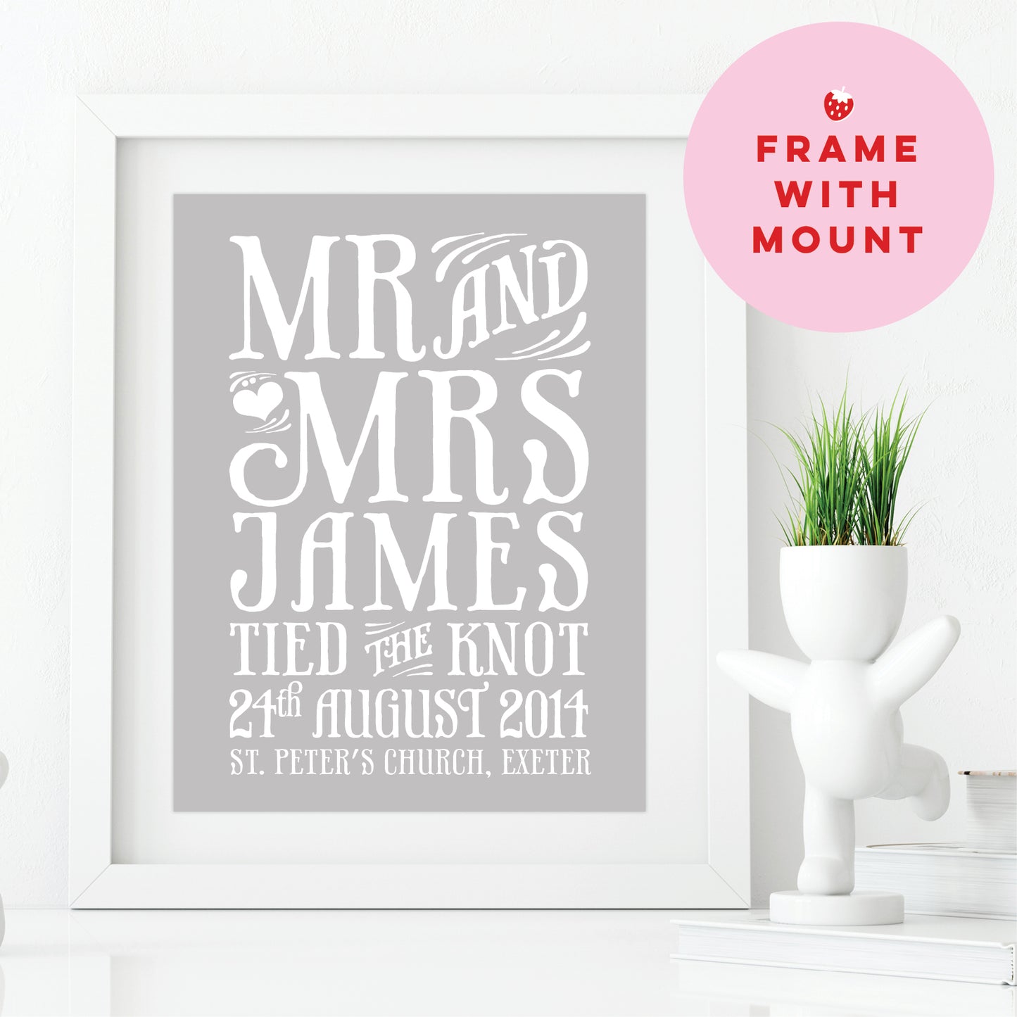 Custom Mr & Mrs Print - Tied the Knot
