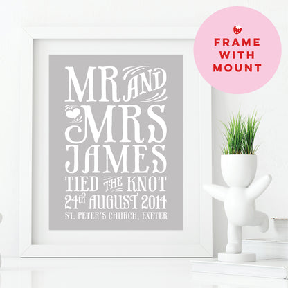 Custom Mr & Mrs Print - Tied the Knot