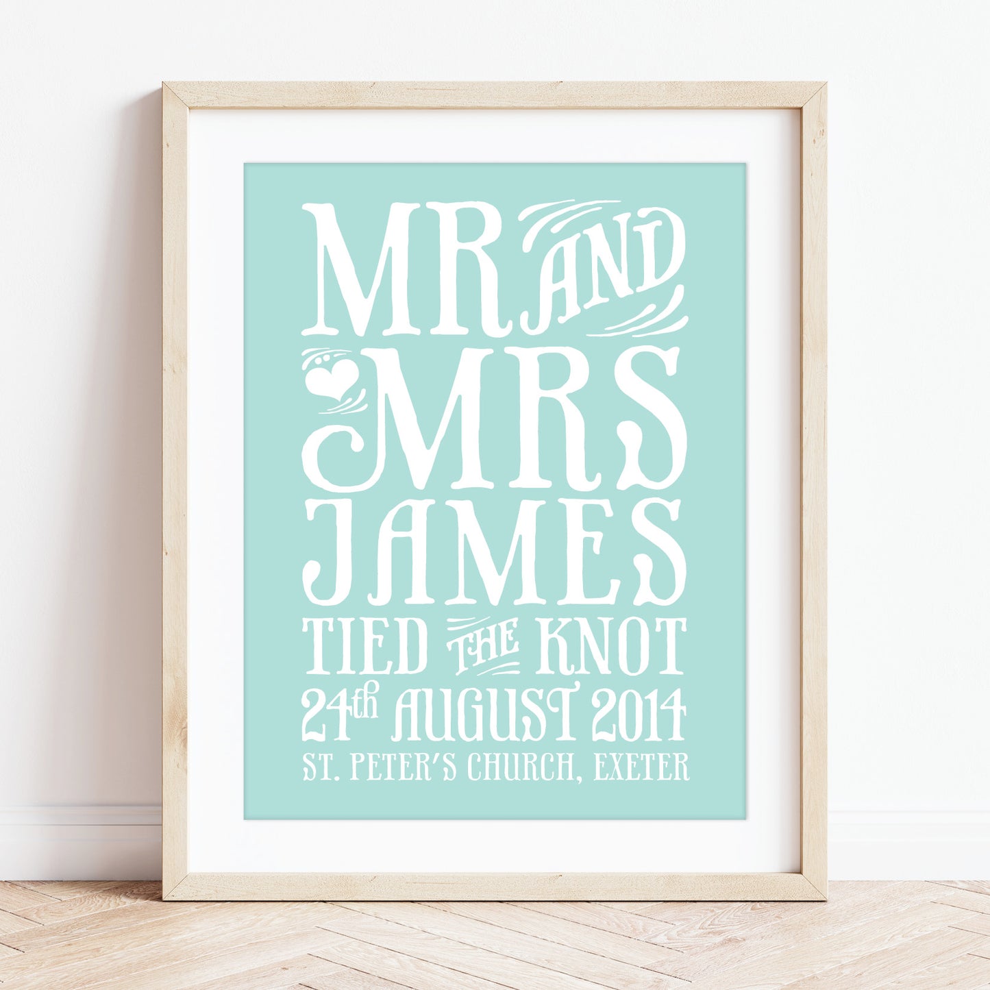 Custom Mr & Mrs Print - Tied the Knot