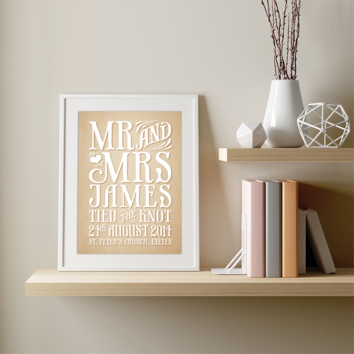 Custom Mr & Mrs Print - Tied the Knot