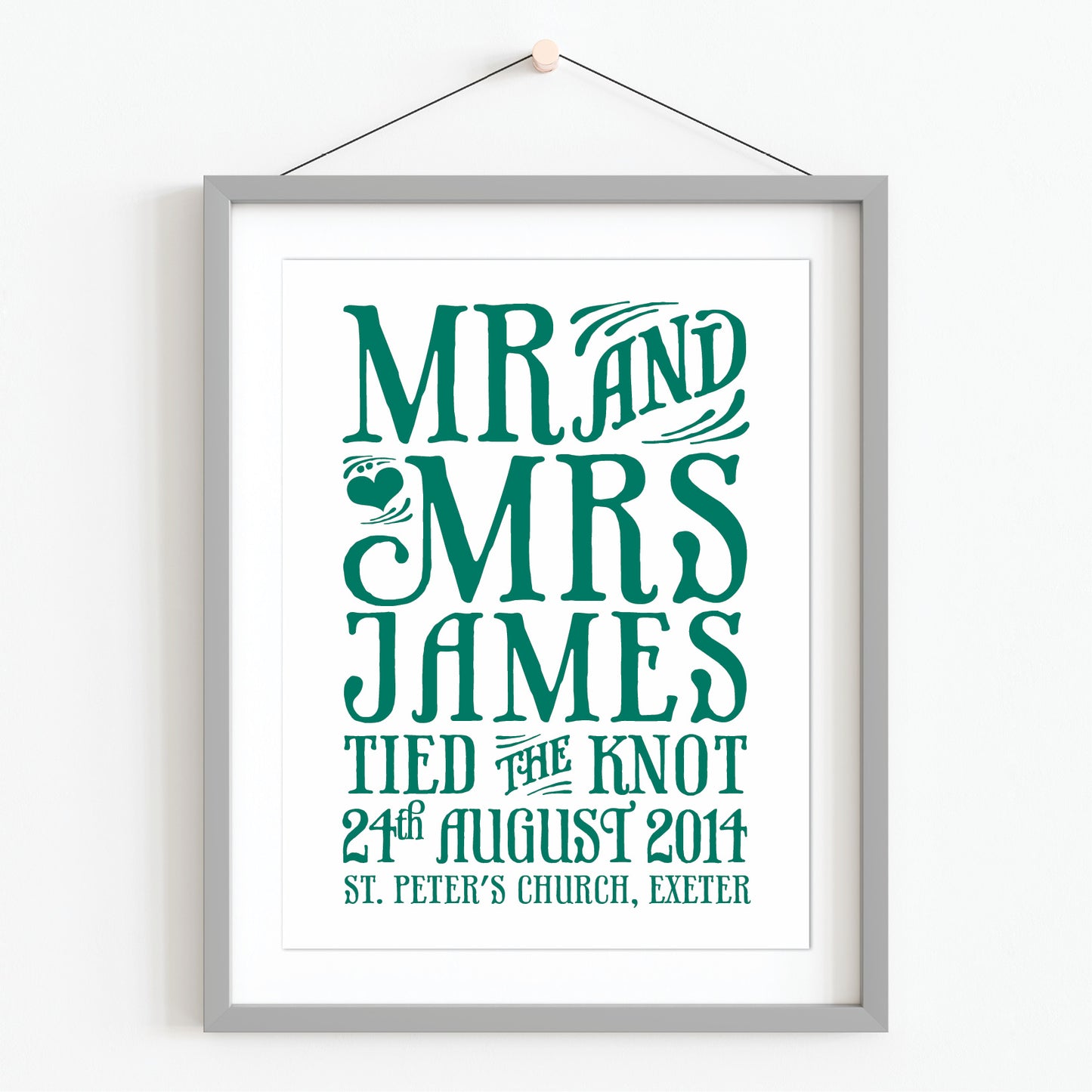 Custom Mr & Mrs Print - Tied the Knot