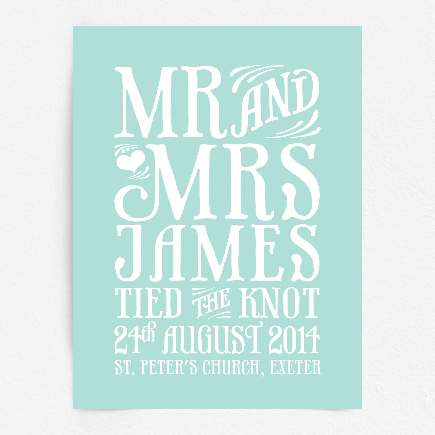 Custom Mr & Mrs Print - Tied the Knot