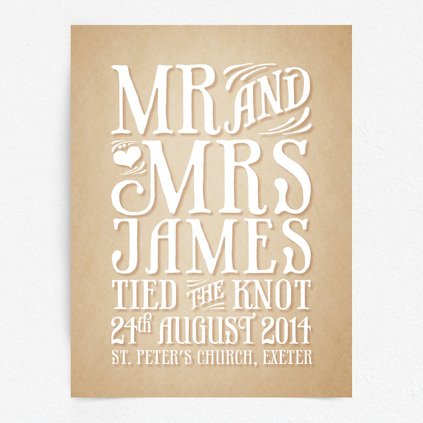 Custom Mr & Mrs Print - Tied the Knot