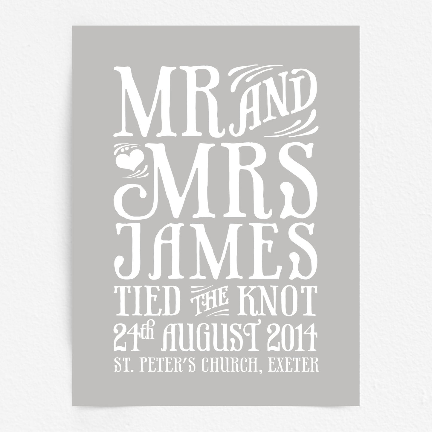 Custom Mr & Mrs Print - Tied the Knot