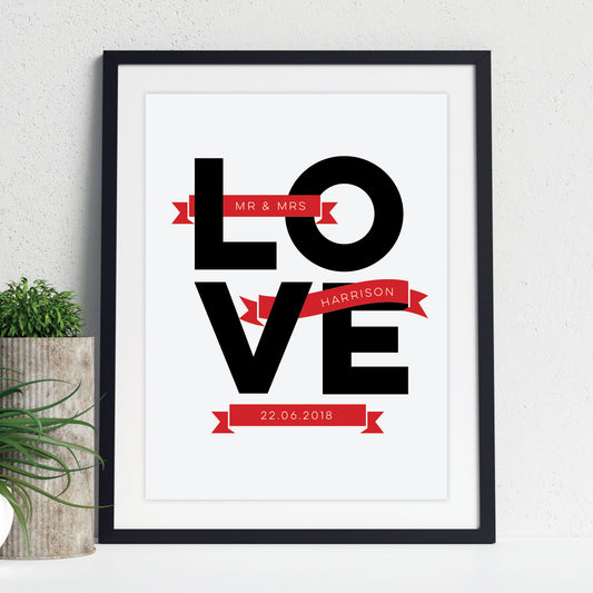 Love Word Art Print - Your Own Words in Banners