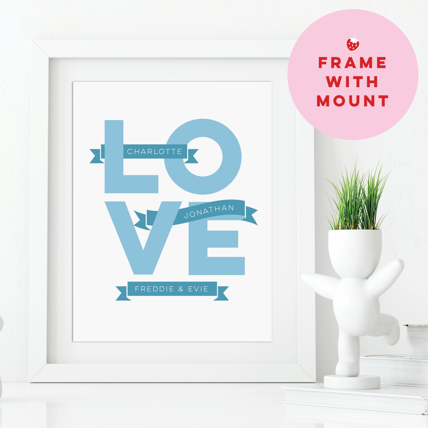 Love Word Art Print - Your Own Words in Banners