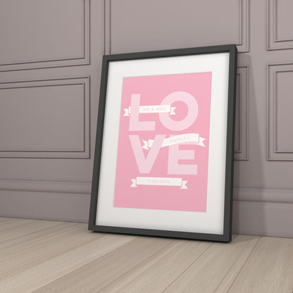 Love Word Art Print - Your Own Words in Banners
