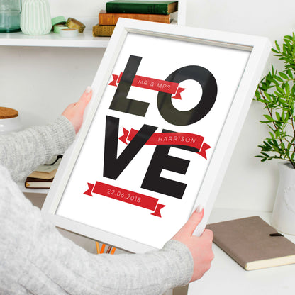 Love Word Art Print - Your Own Words in Banners