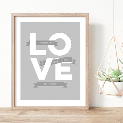 Love Word Art Print - Your Own Words in Banners