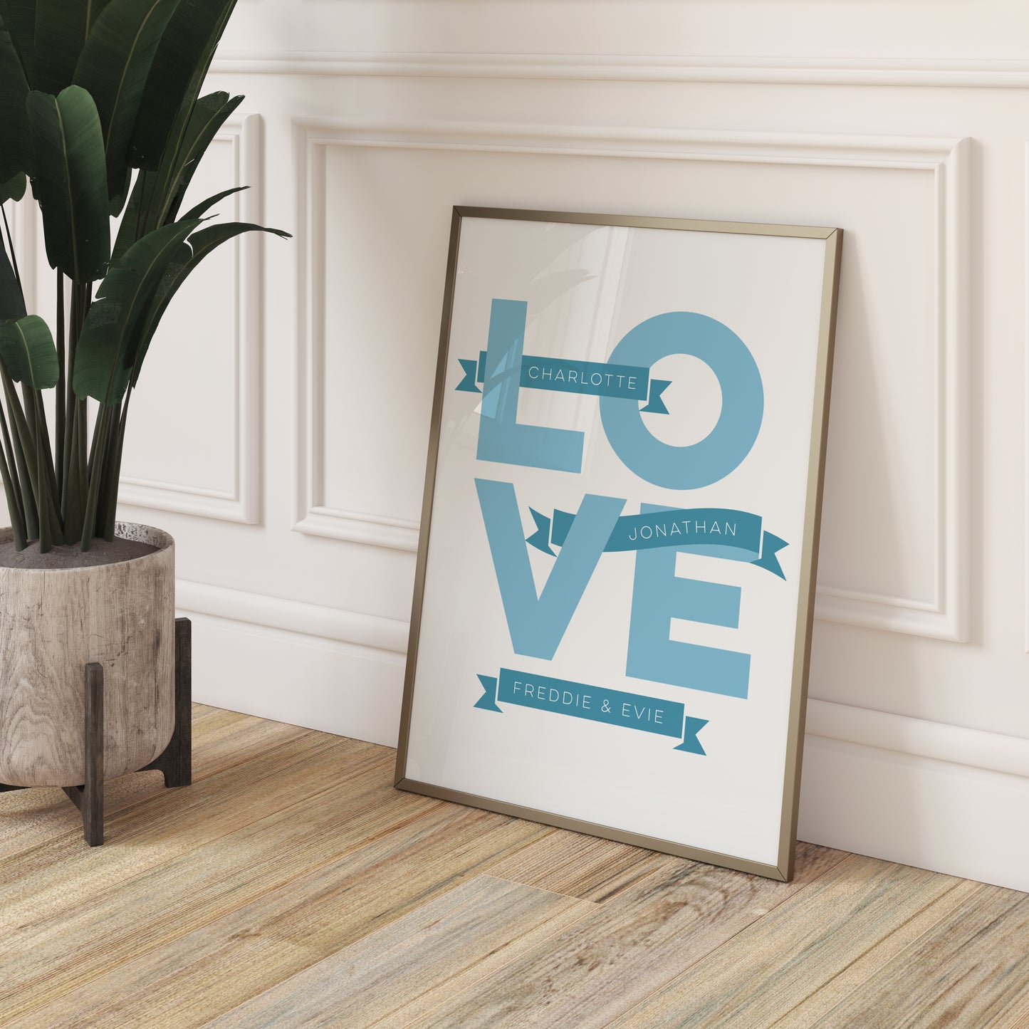 Love Word Art Print - Your Own Words in Banners