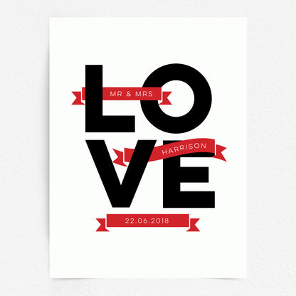 Love Word Art Print - Your Own Words in Banners
