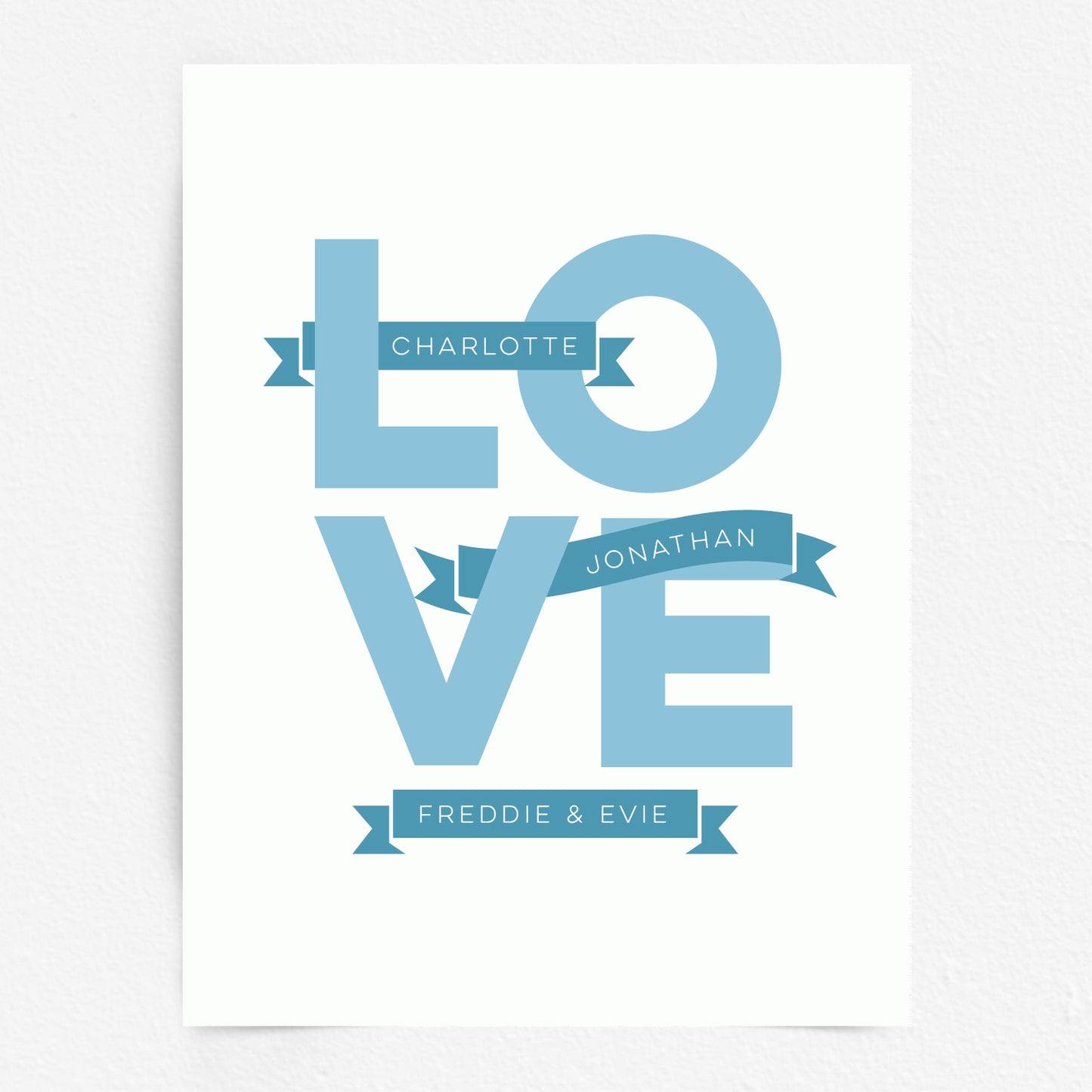 Love Word Art Print - Your Own Words in Banners