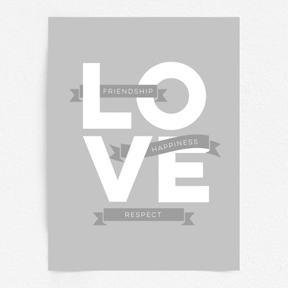 Love Word Art Print - Your Own Words in Banners