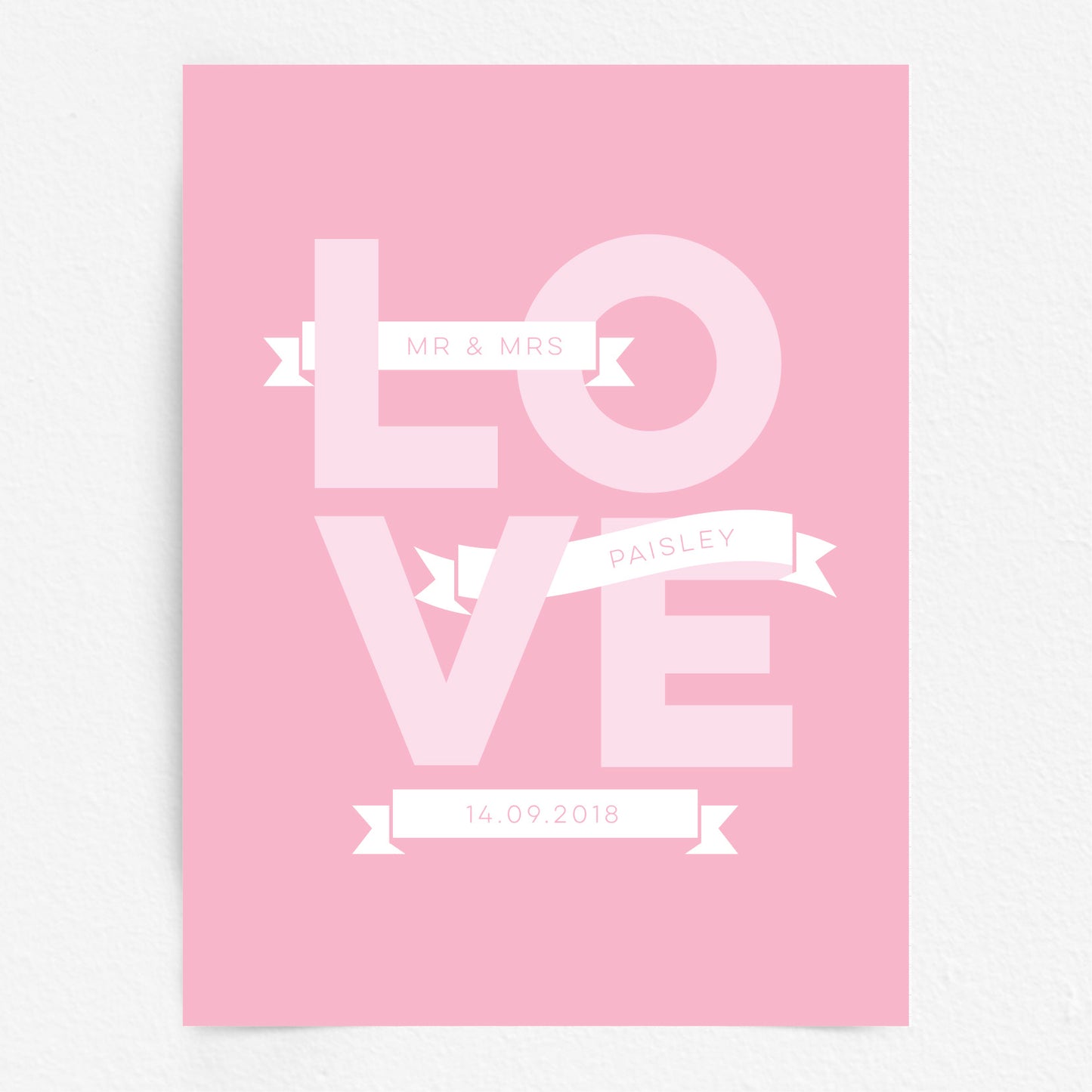 Love Word Art Print - Your Own Words in Banners