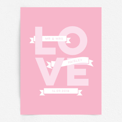 Love Word Art Print - Your Own Words in Banners