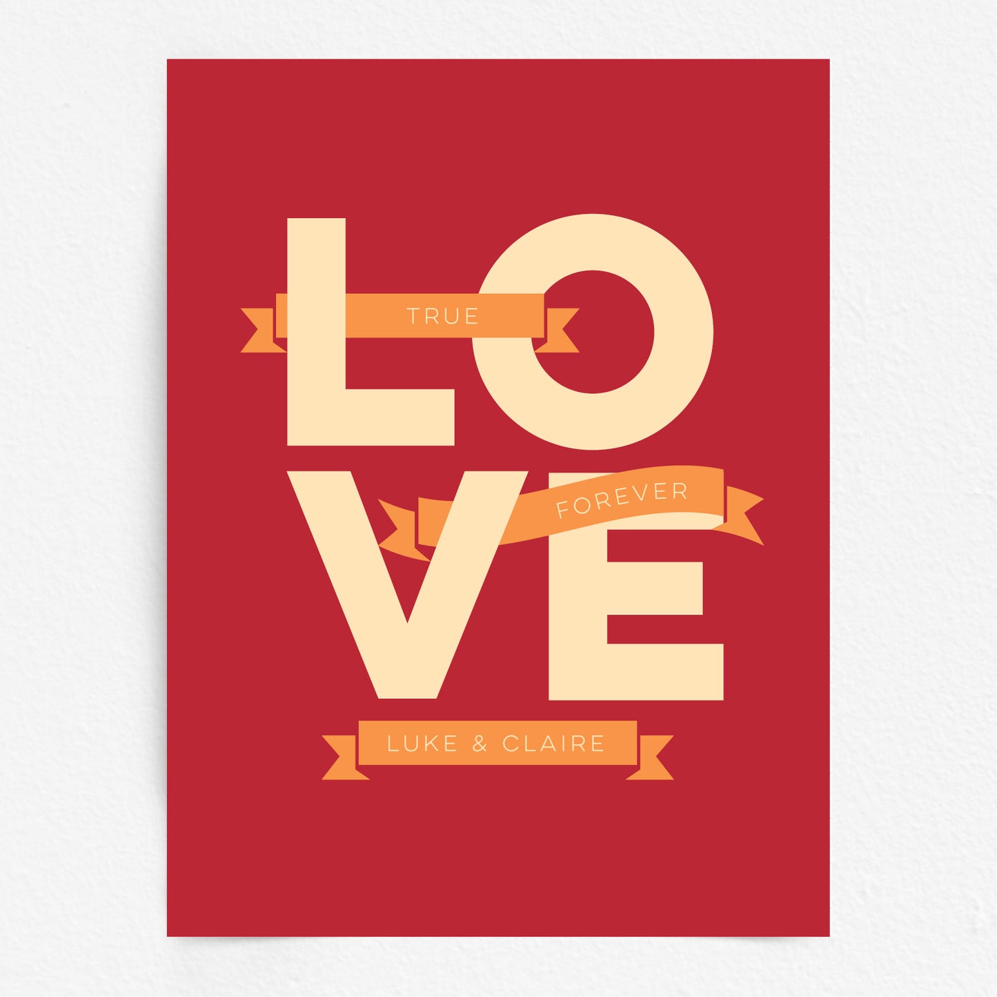 Love Word Art Print - Your Own Words in Banners