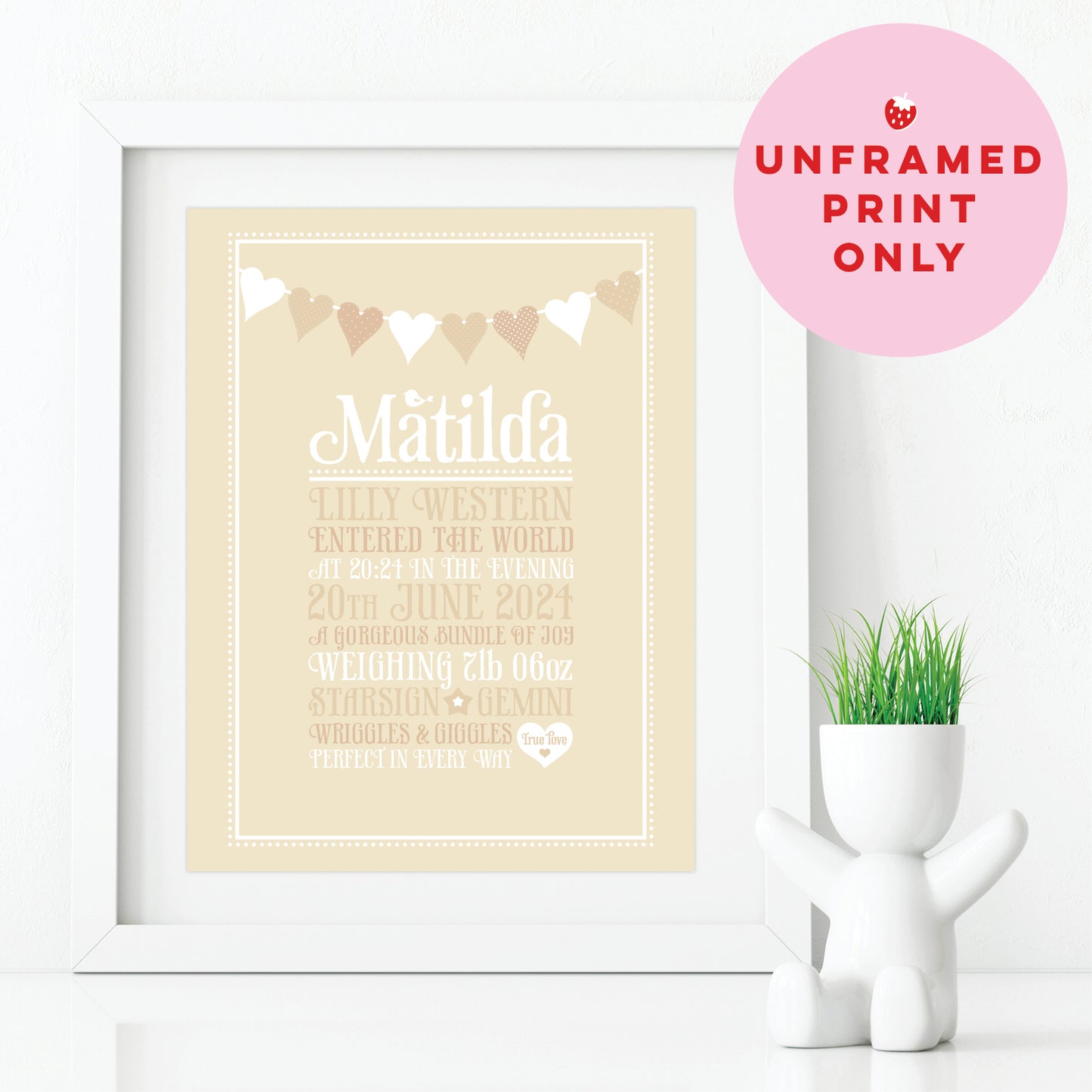Custom Baby Print - Heart Bunting
