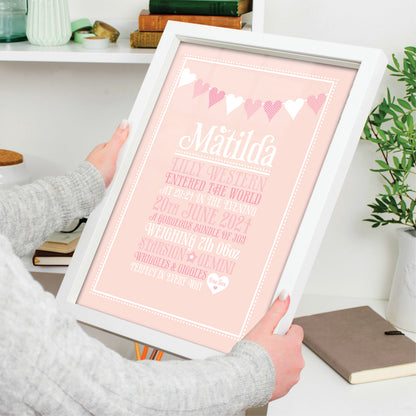 Custom Baby Print - Heart Bunting