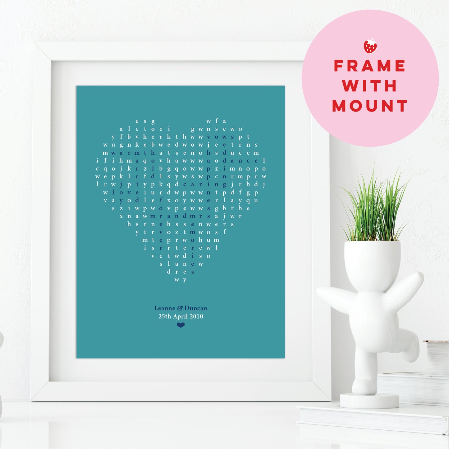 Custom Love Print - Heart Word Search