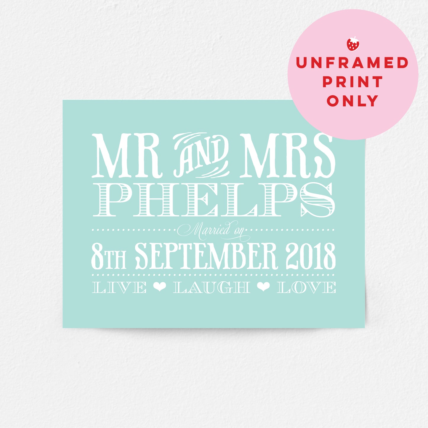 Custom Mr & Mrs Print - Vintage Engraved Style