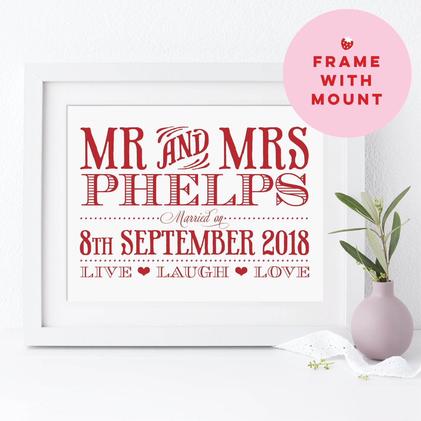 Custom Mr & Mrs Print - Vintage Engraved Style