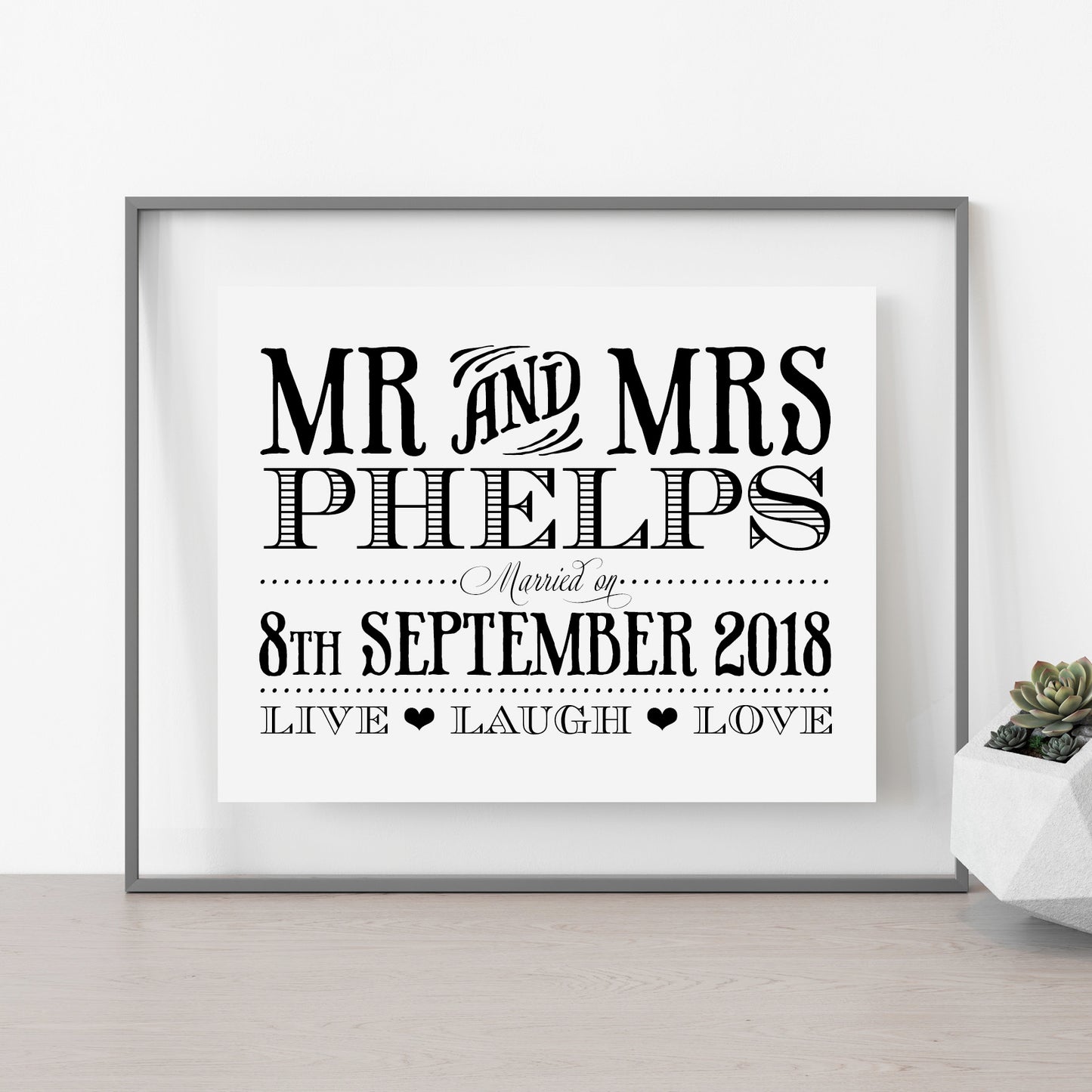 Custom Mr & Mrs Print - Vintage Engraved Style