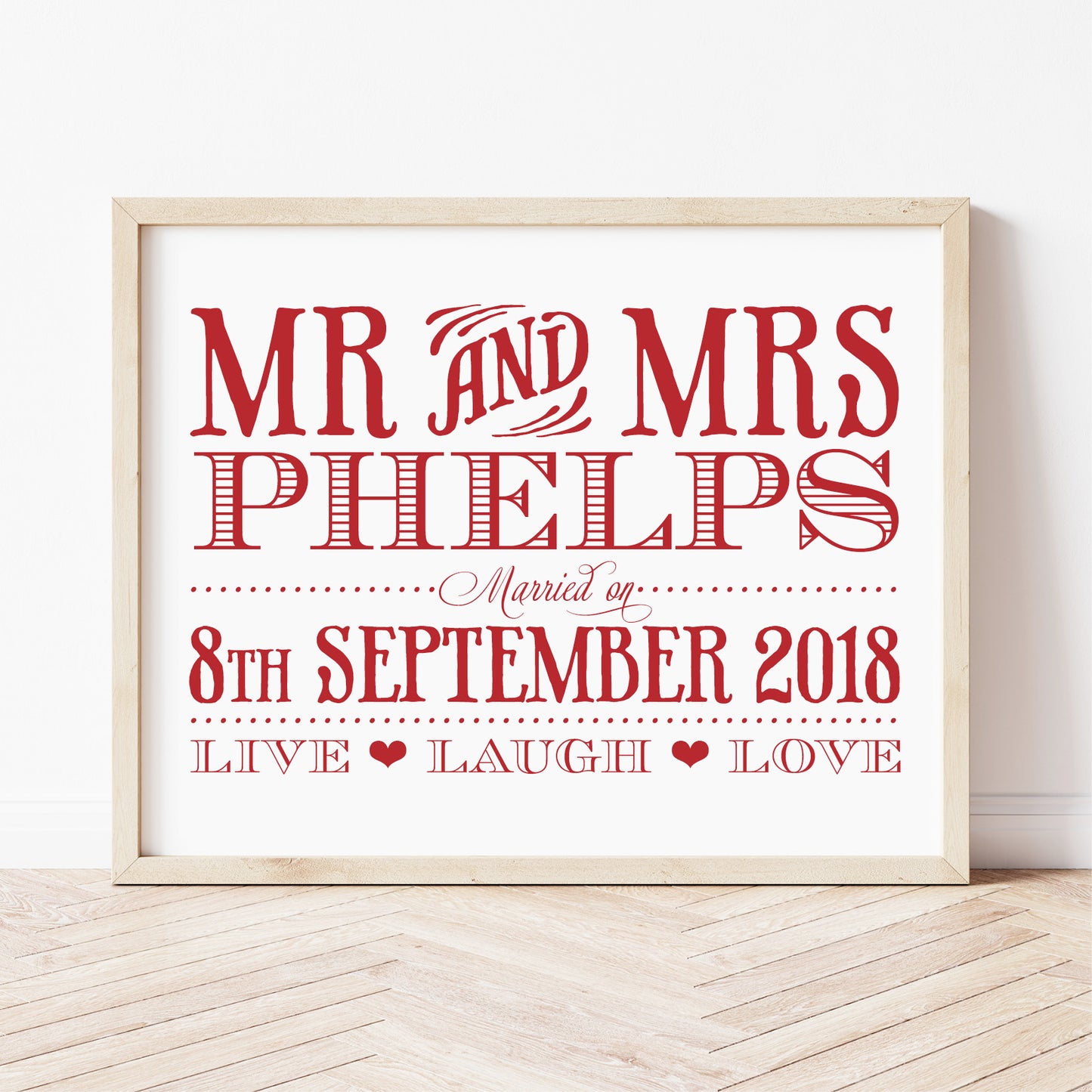 Custom Mr & Mrs Print - Vintage Engraved Style