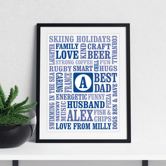 Custom Word Art Print - Initial