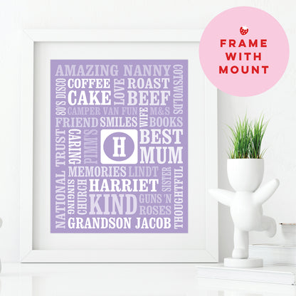 Custom Word Art Print - Initial