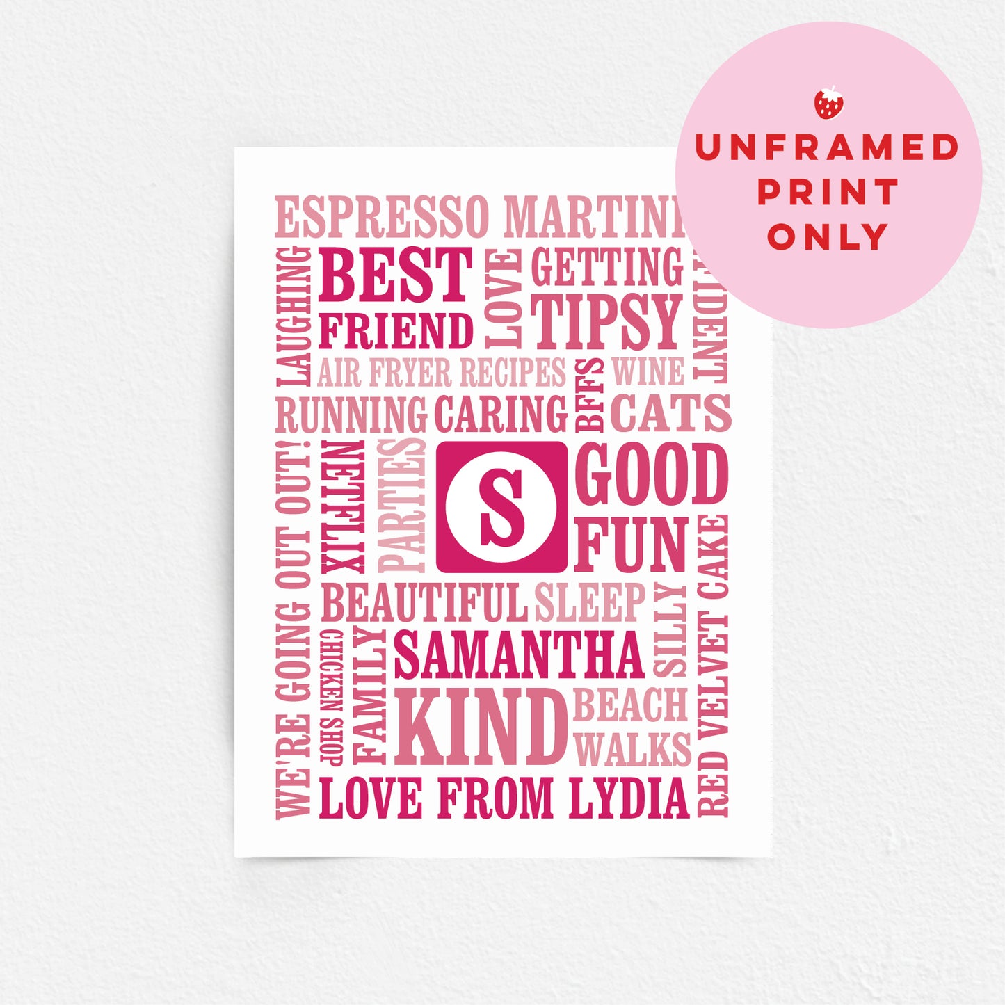 Custom Word Art Print - Initial